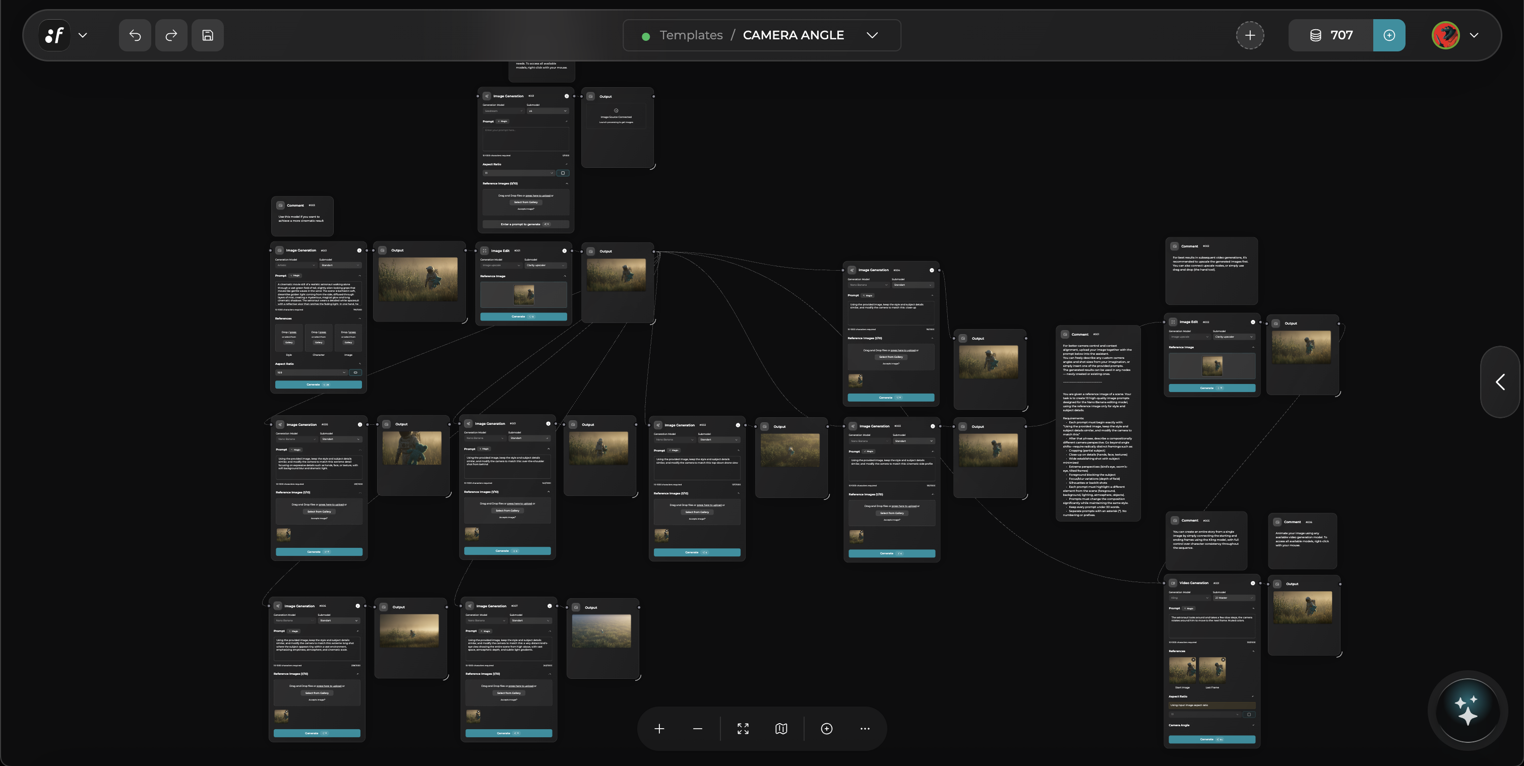 CAMERA ANGLE workflow interface preview