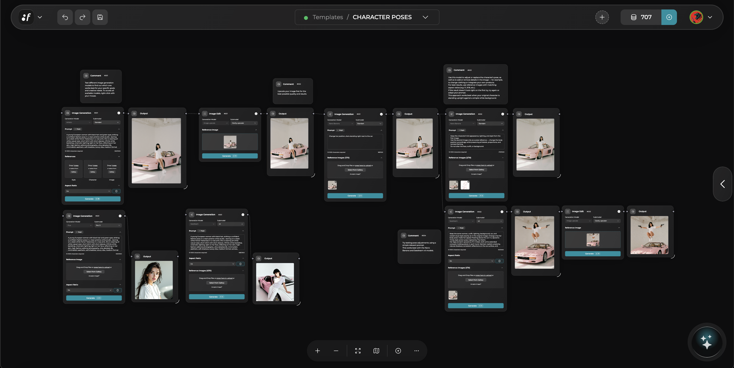 CHARACTER POSES workflow interface preview