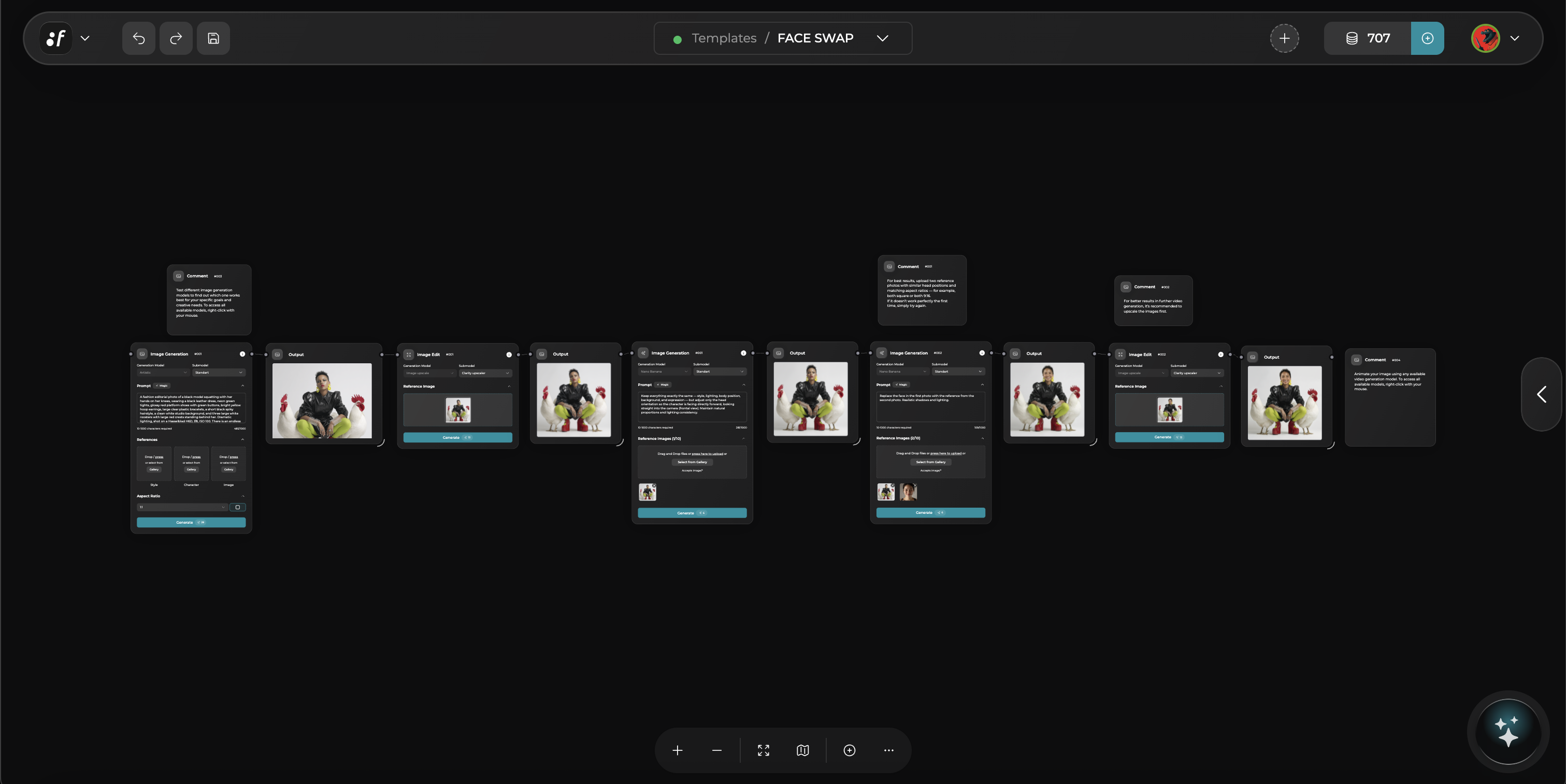 FACE SWAP workflow interface preview